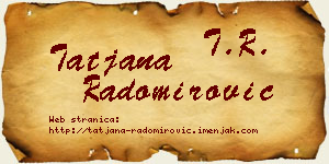 Tatjana Radomirović vizit kartica